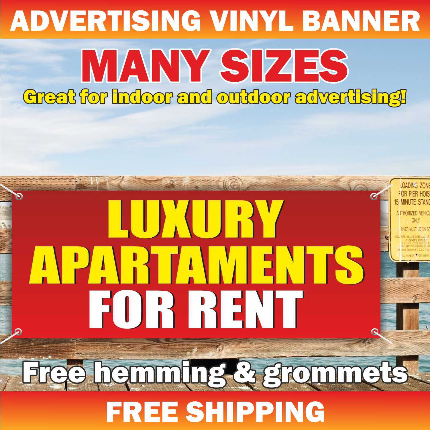 LUXURY APARTAMENTS FOR RENT Advertising Banner Vinyl Mesh Sign realtor room