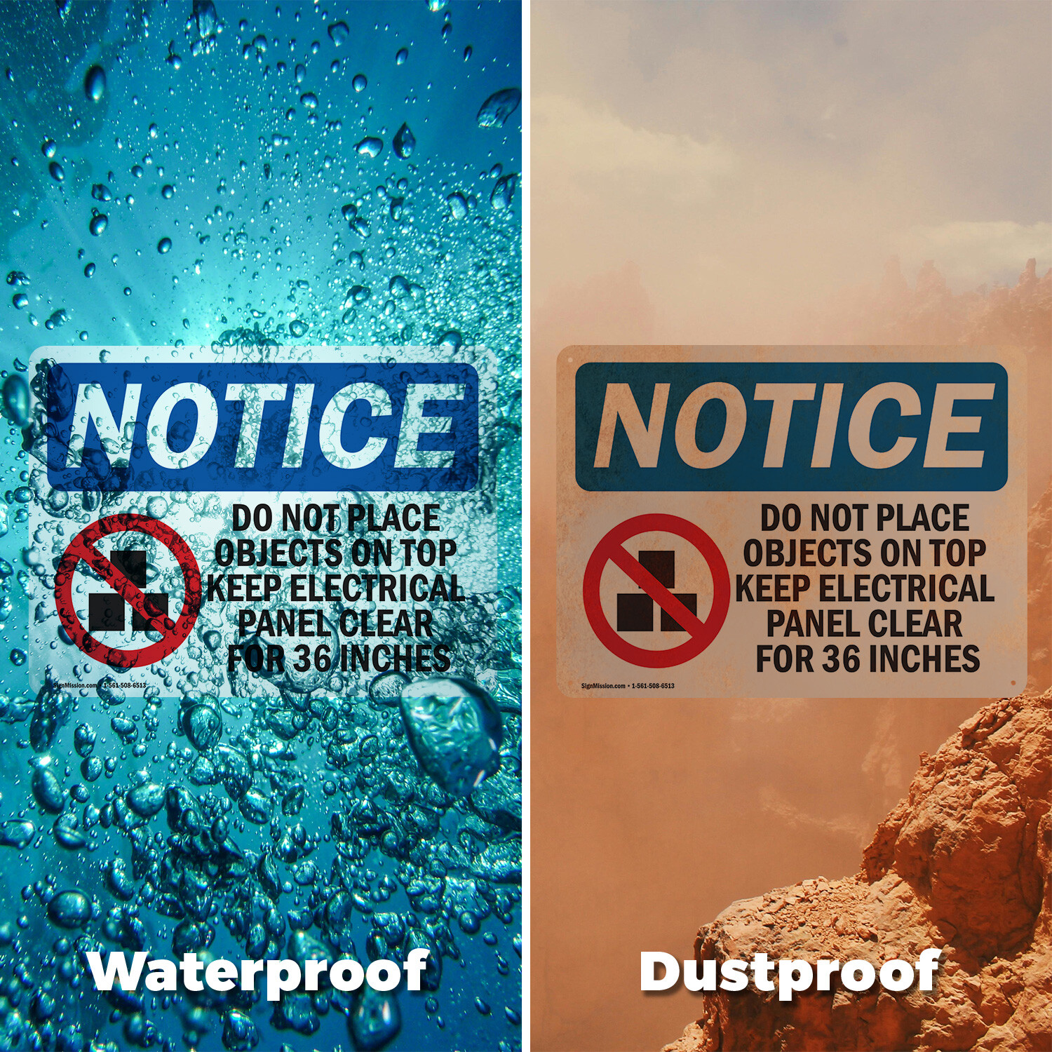 (2 Pack) Do Not Place Objects On Top OSHA Notice Sign Decal Metal Plastic