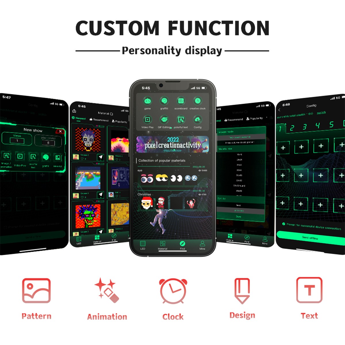 USB LED Car Flexible Sign Scrolling Message RGB Display Screen APP Programmable