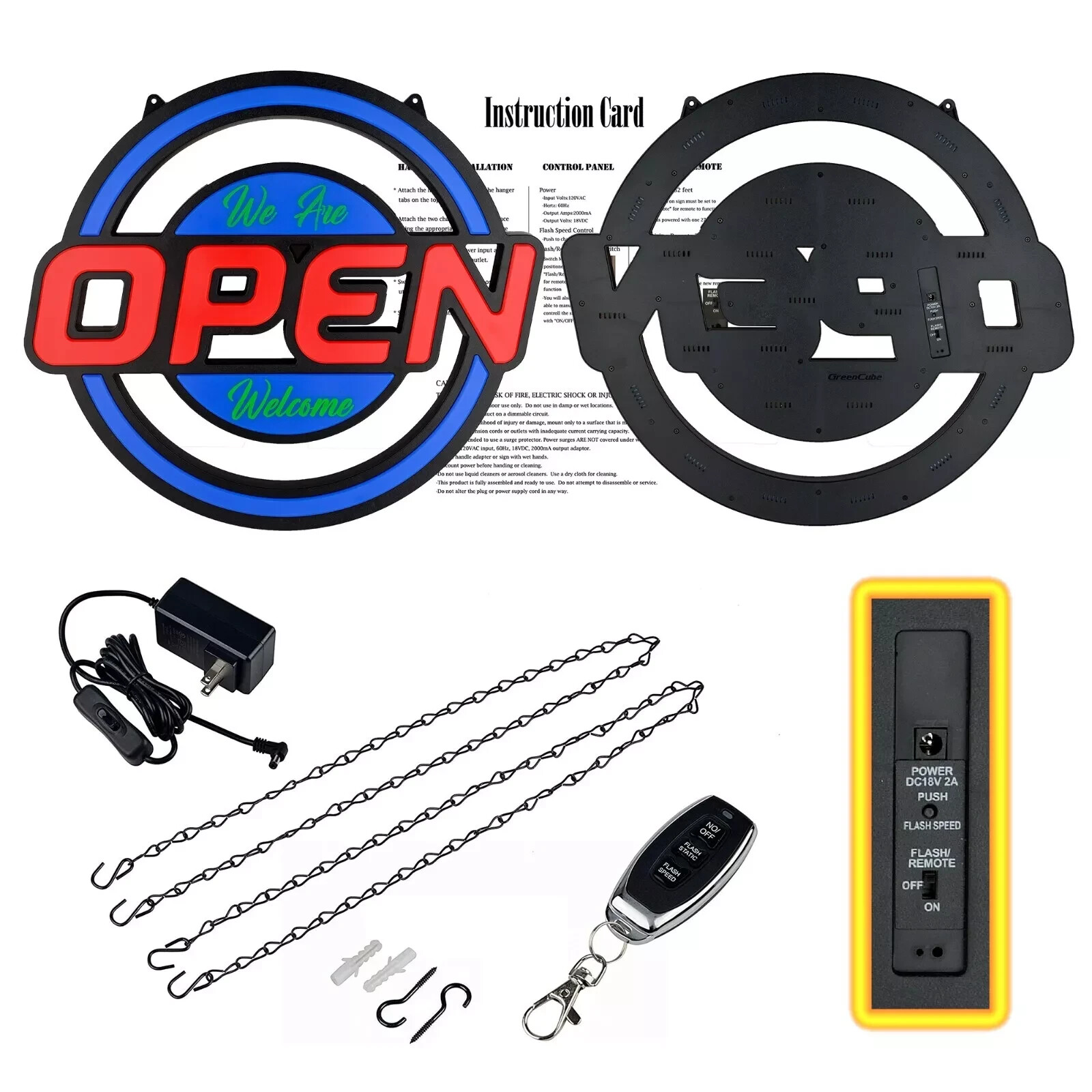 Large Open Sign LED Neon 21″ Light Bright for Restaurant Bar Store Shop Market