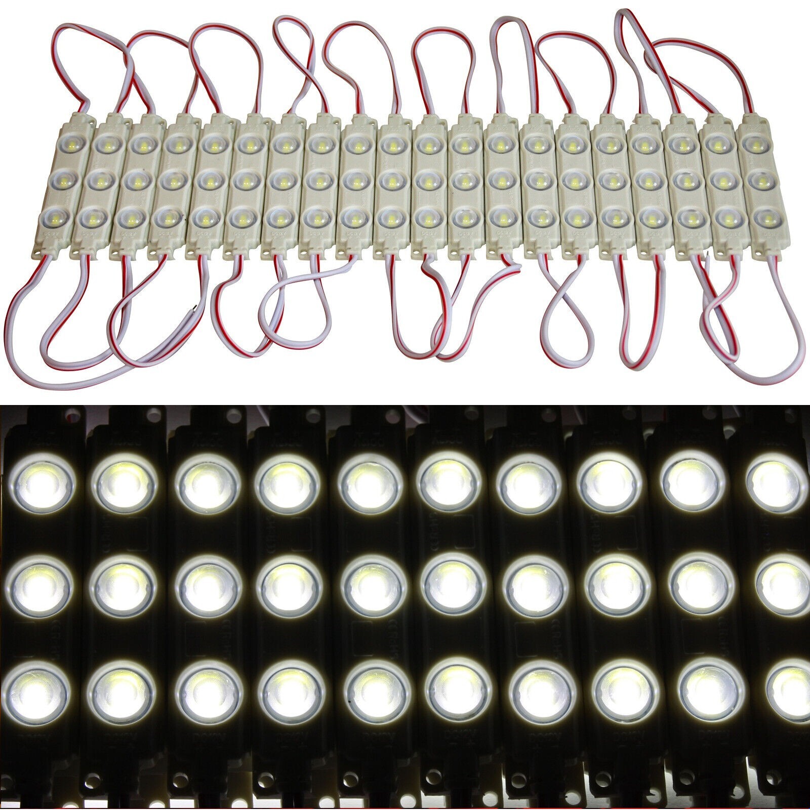 20X LED 3SMD Chain Module Coldwhite White 12V Waterproof Werbetechnik Lighting