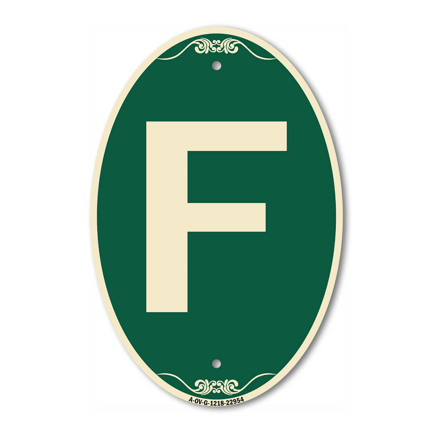 SignMission Designer Series Sign – Sign with Letter F 12″ x 18″ Aluminum Sign