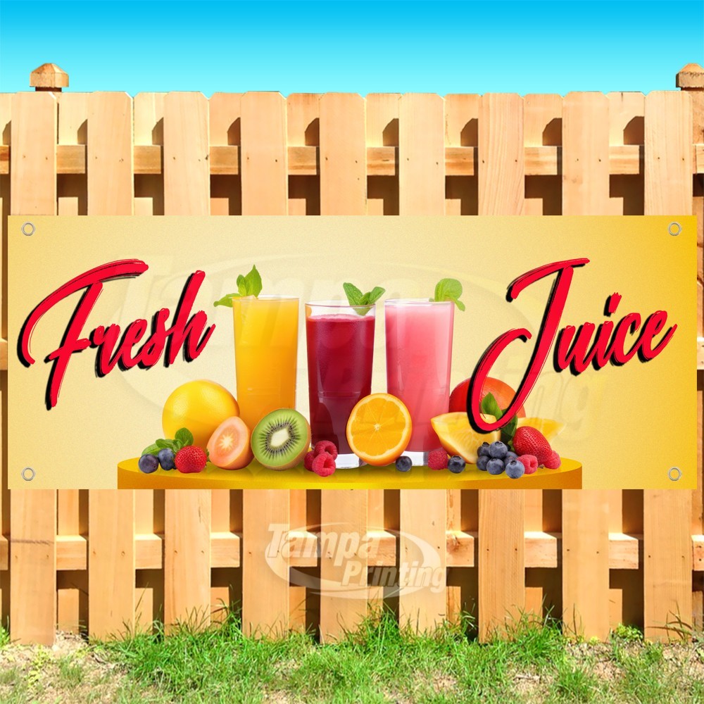 FRESH JUICE Advertising Vinyl Fruit Drinks Food Banner Flag Sign USA SB11272