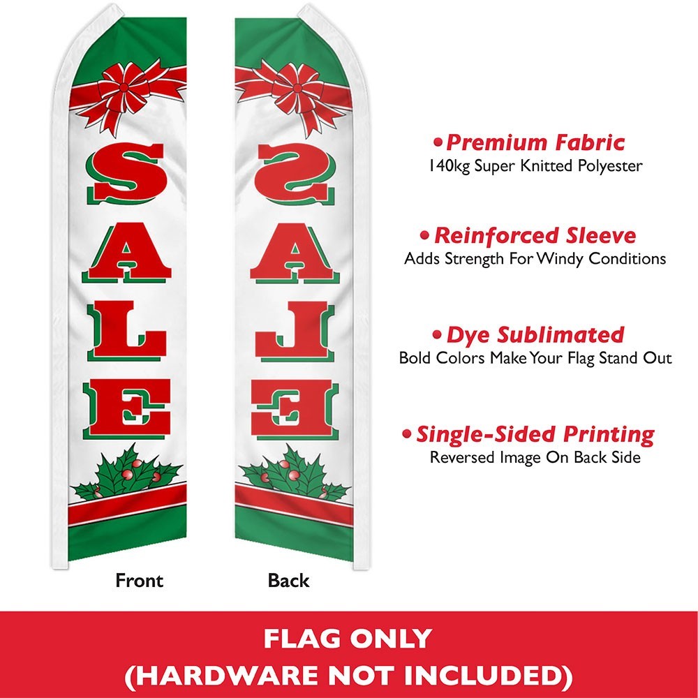 Sale Christmas Swooper Flutter Feather Flag Holiday Sales Retail Business Flag