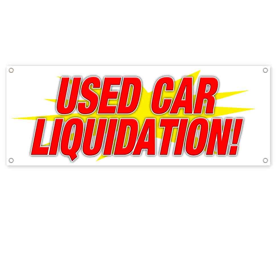 USED CAR LIQUIDATION CLEARANCE BANNER Advertising Vinyl Sign INV