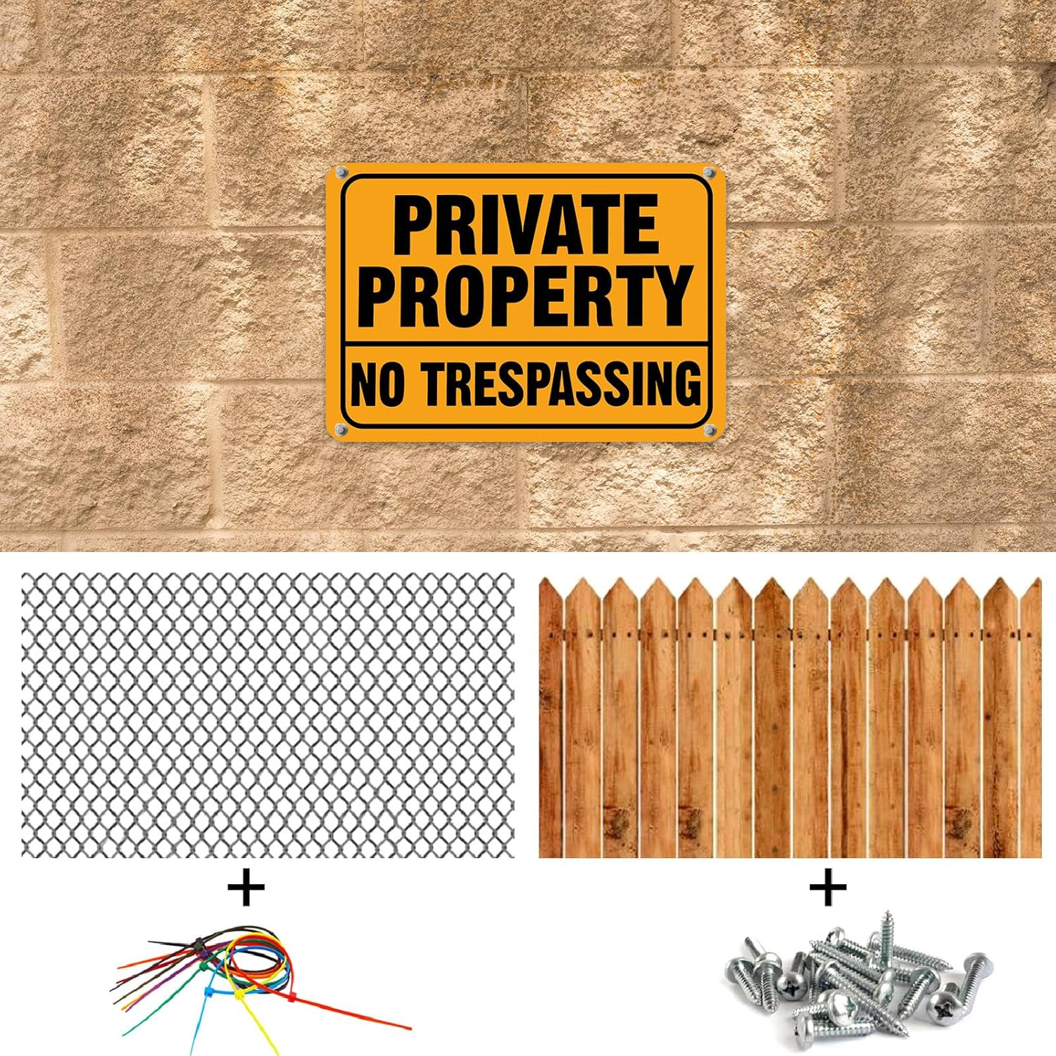 40 Pcs No Trespassing Signs – Reflective Metal Outdoor Security Warning Signs