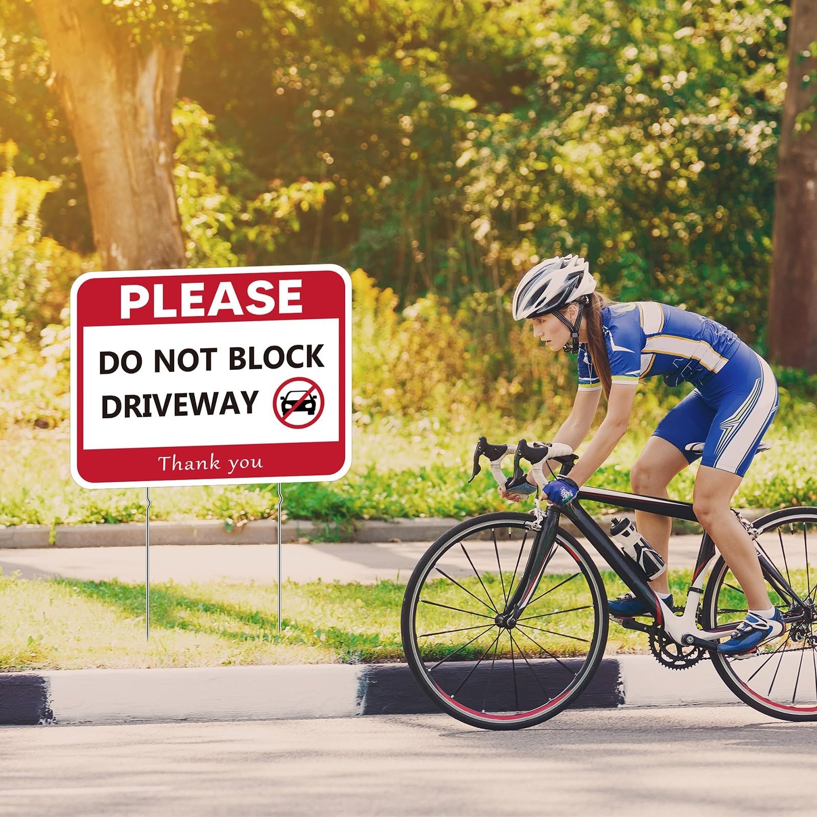 3 Pcs No Parking Sign 17×13” – Do Not Block Driveway, Weatherproof, Double-Side