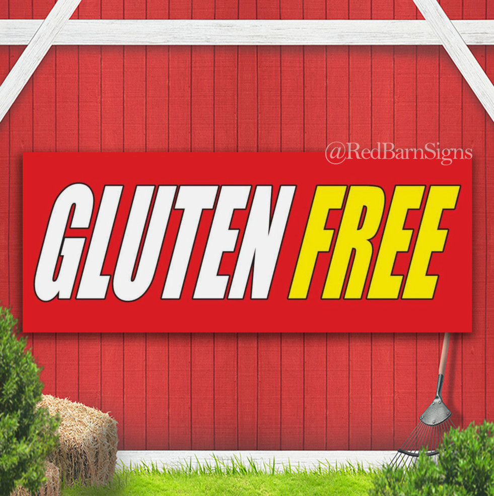 GLUTEN FREE fast food buffet Restaurant Bar Indoor Outdoor Banner Sign