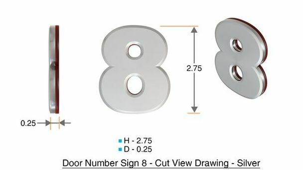 Apartment Number 8D Sign/Mailbox Number Sign, (Silver,3D,…–REF24-1027