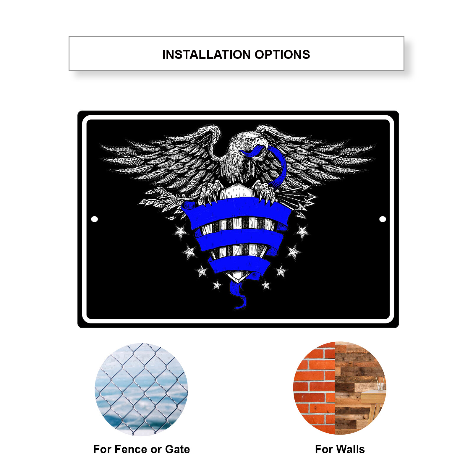 Blue Lives Matter Police Support Law Enforcement, Police Fitness Metal Sign