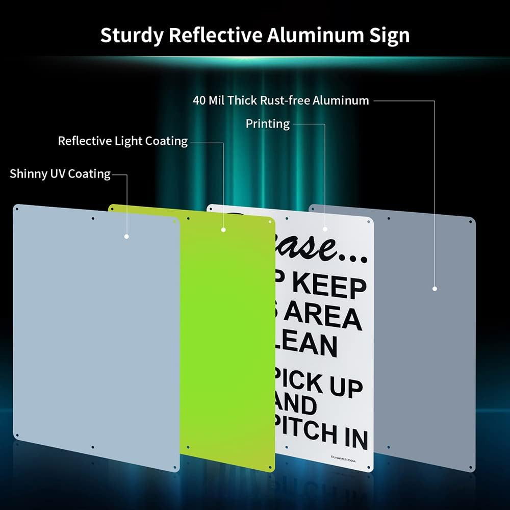 Please Help Keep This Area Clean, Pick up and Pitch in Sign,- 10″X 14″ – .040 Al