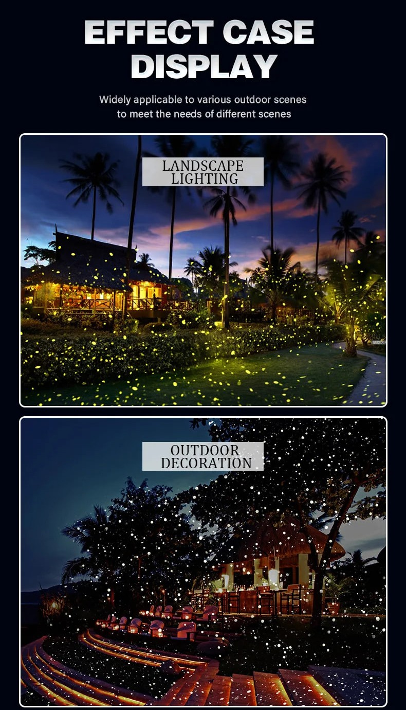 30W Waterproof LED Garden Light Dynamic Firefly Romantic Outdoor Flood Lamp