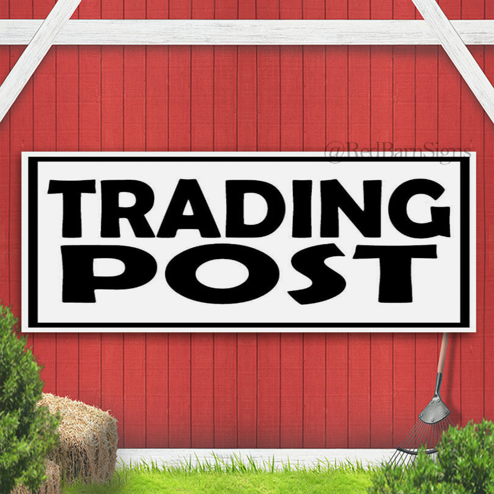 TRADING POST Indoor Outdoor Banner Sign with grommets