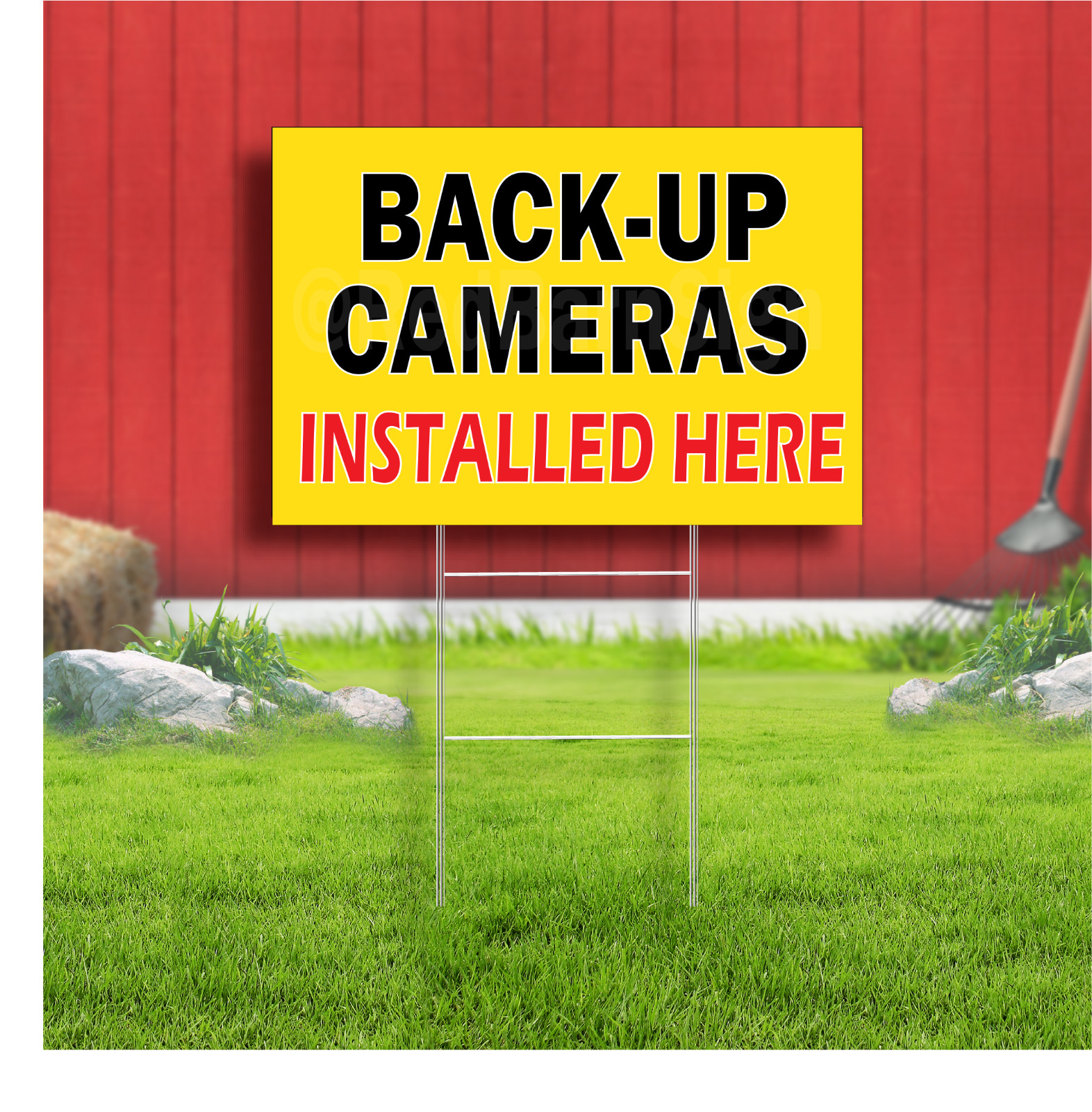 Backup Camera Installed Here Coroplast Sign Plastic Indoor Outdoor Yard Sign