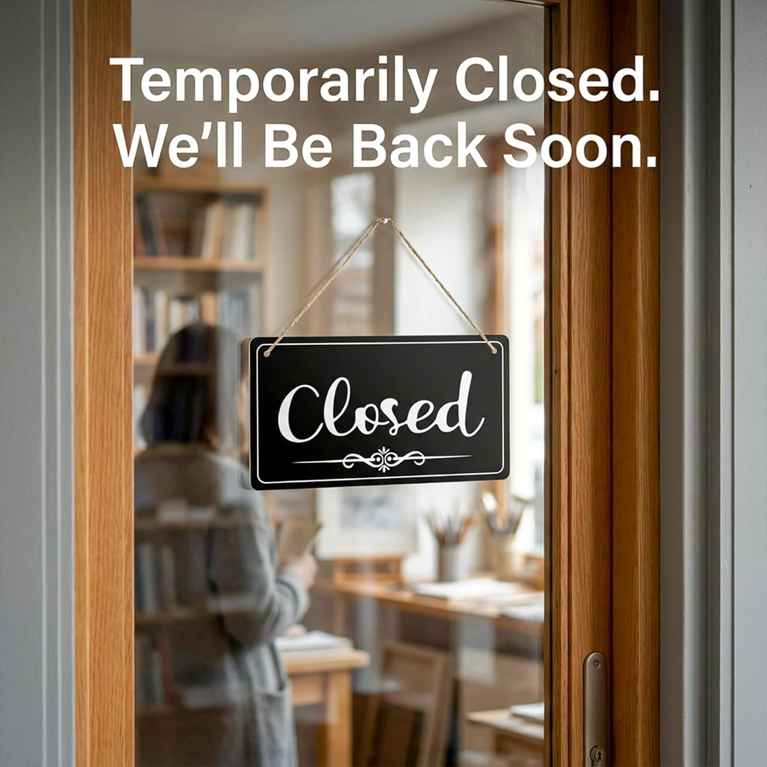 Open Signs for Business Double Sided Open Closed Sign Business Hours Sign Hangin