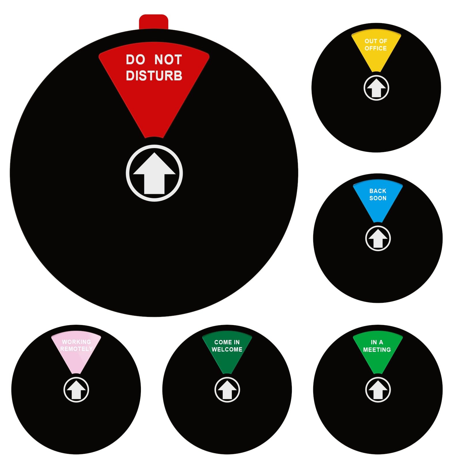 6 Options Office Door Signs – In A Meeting, Out Of Office, Do Not Disturb, Wo…
