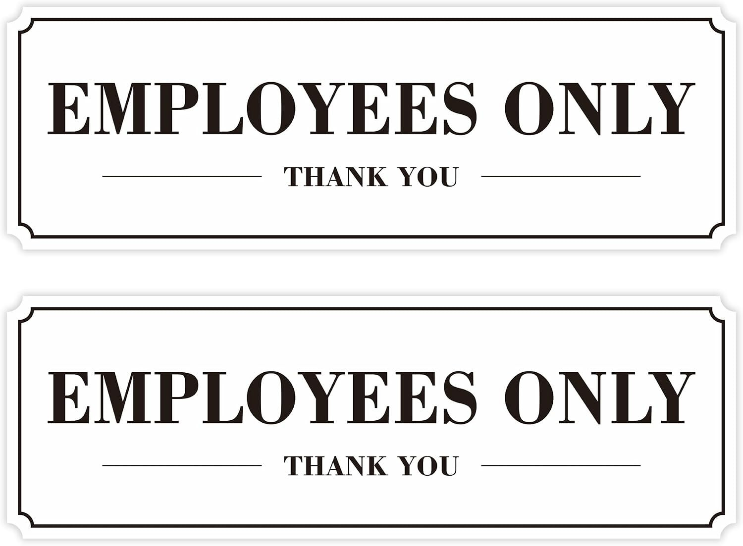 Employees Only Sign for Door, (2 Pack) Self-Adhesive Staff Only for Business Doo