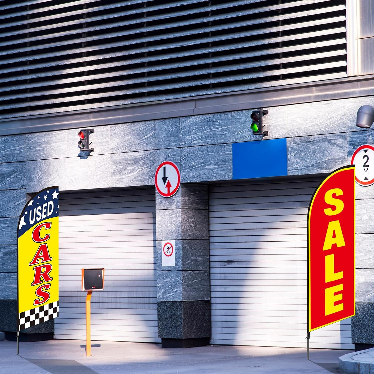 3 Pcs Used Cars Flag 7 X 5.4 Ft Car Auto Dealer Swooper Feather Flags Kits Set A