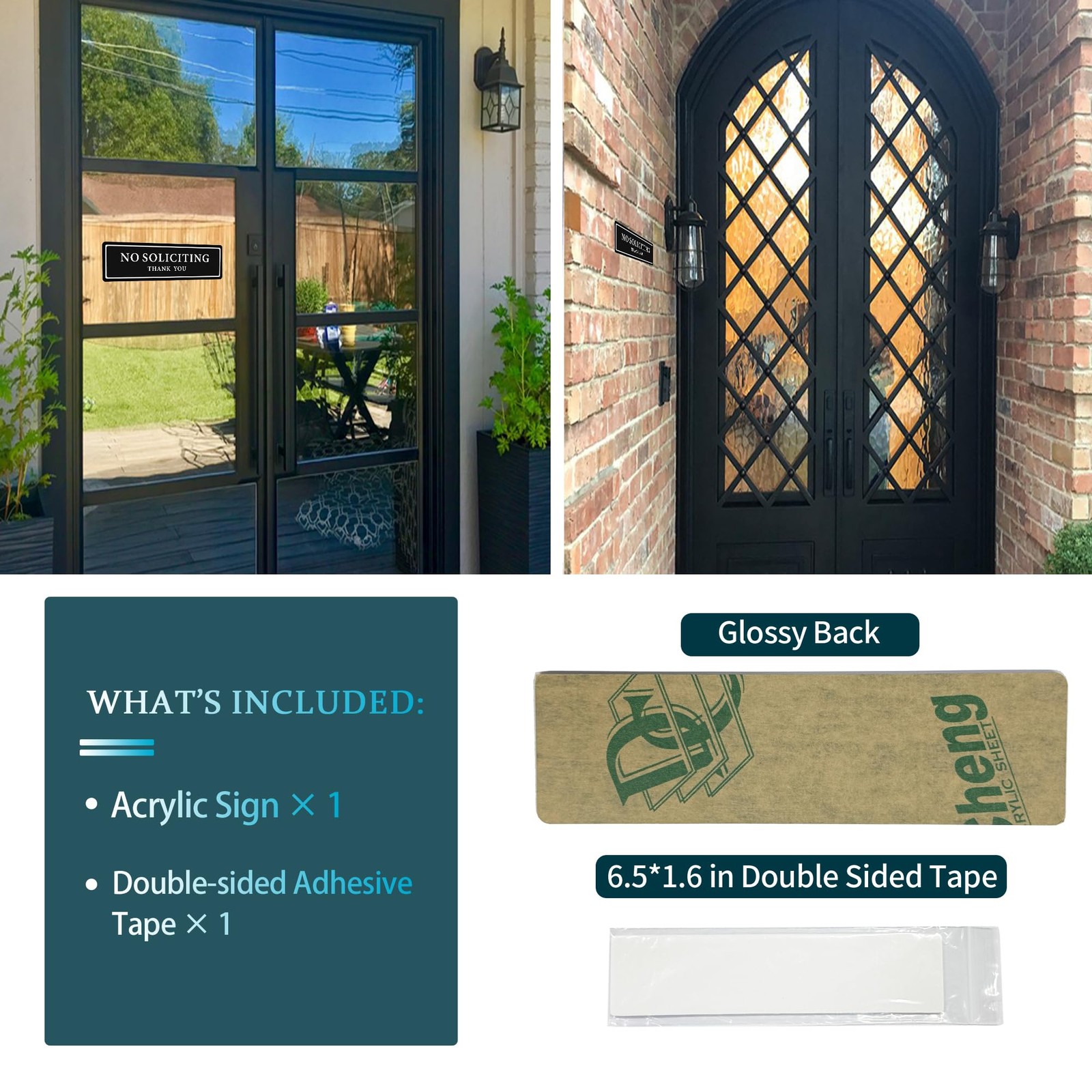 No Soliciting Sign for House — Keep Solicitors Away, with Strong Adhesive Tap…