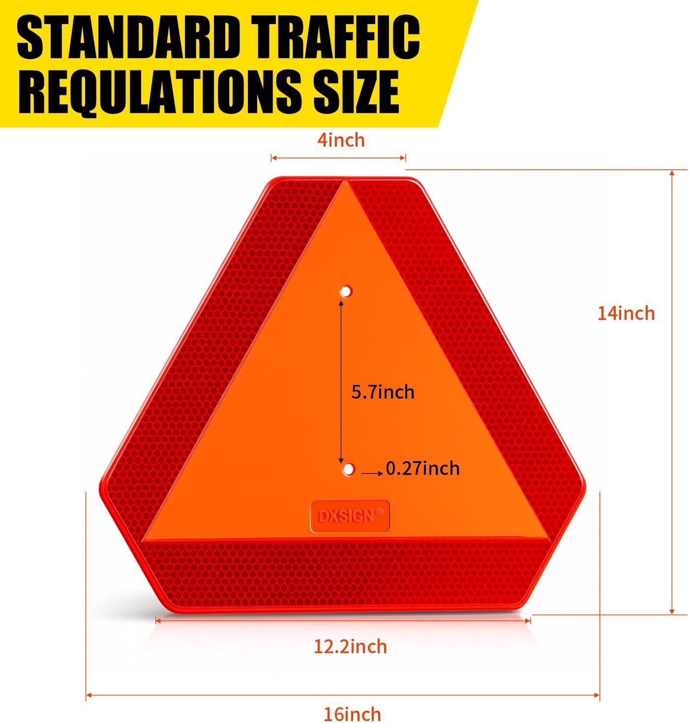 Slow Moving Vehicle Sign, Plastic DOT Slow Moving Vehicle Triangle Signs, SMV…