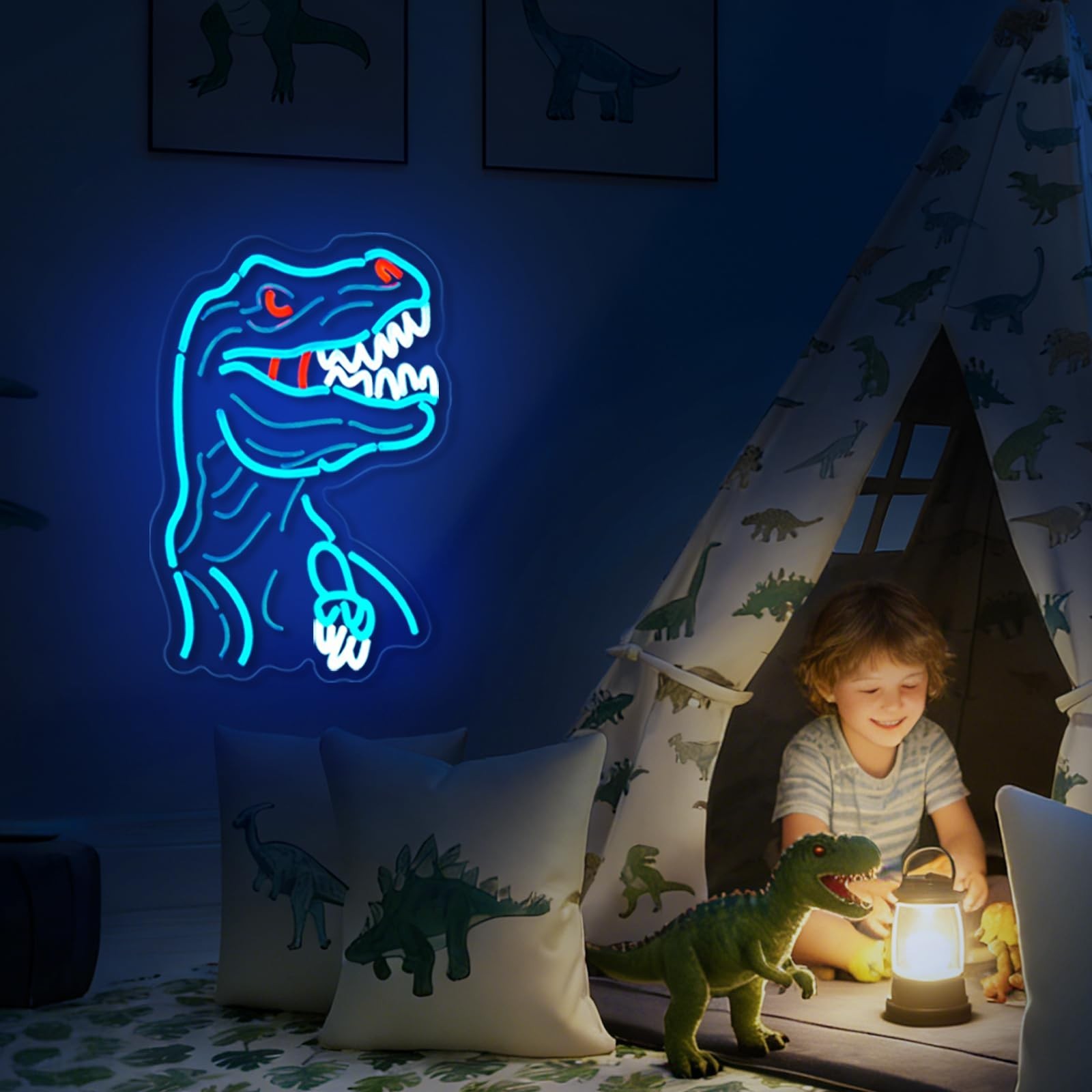 Dinosaur Neon Sign T-REX Neon Sign for Wall Decor Dino USB Dimmable Neon Ligh…