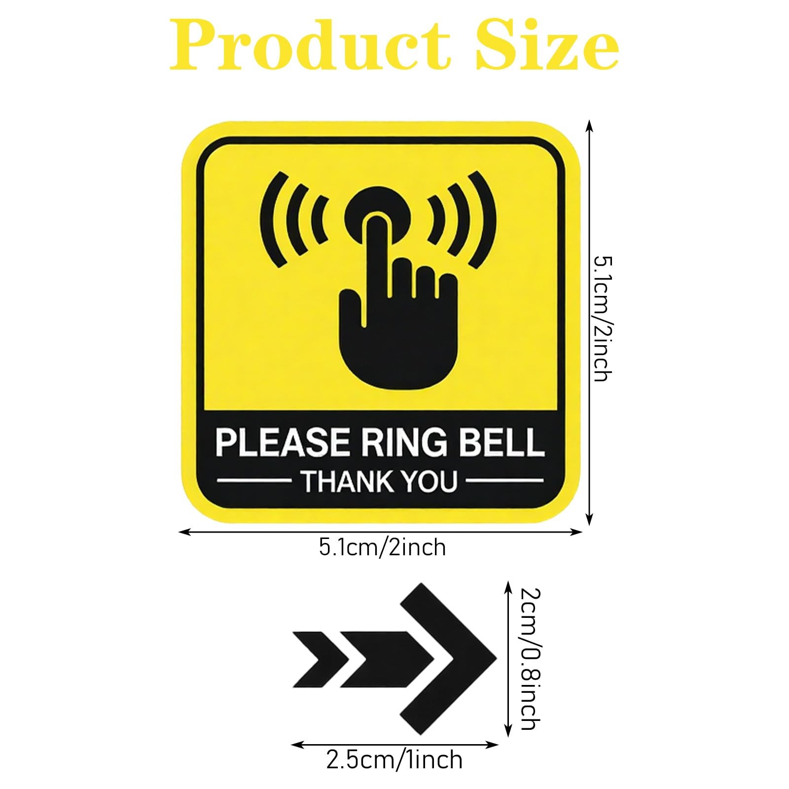 4PCS Please Ring Doorbell Sign Sticker, 2inch Self-Adhesive Waterproof Ring B…
