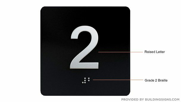 2nd Floor Elevator Jamb Plate Sign with Braille and Raised Number…….ref0420