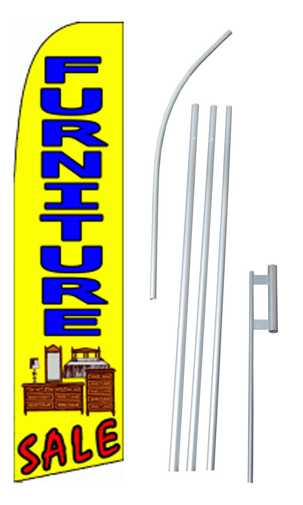 Furniture Sale Flag Flutter Feather Banner Swooper Extra Wide Bundle Kit