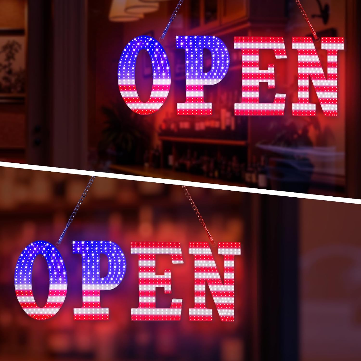 Hetaijie 30×10 LED Open Sign, 12 Modes, Adjustable Brightness
