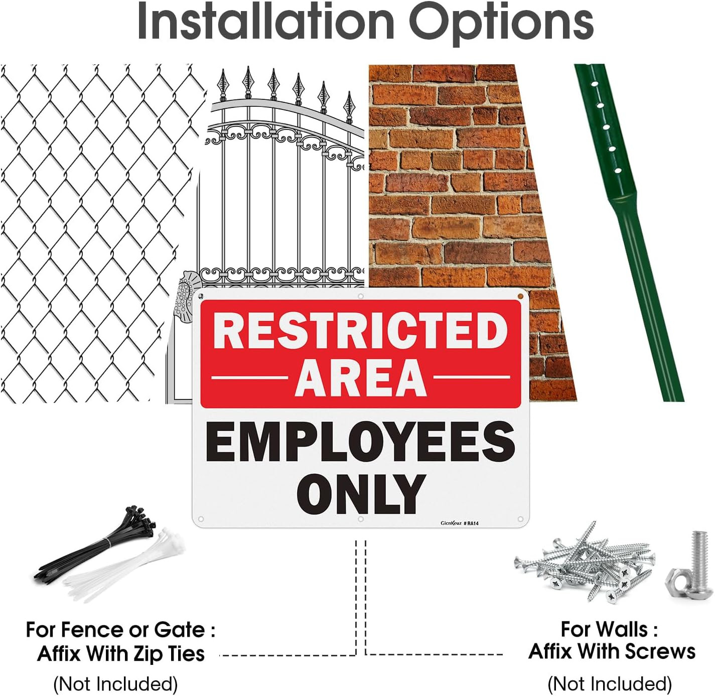 Employees Only Restricted Area Sign 14 x 10 Inch