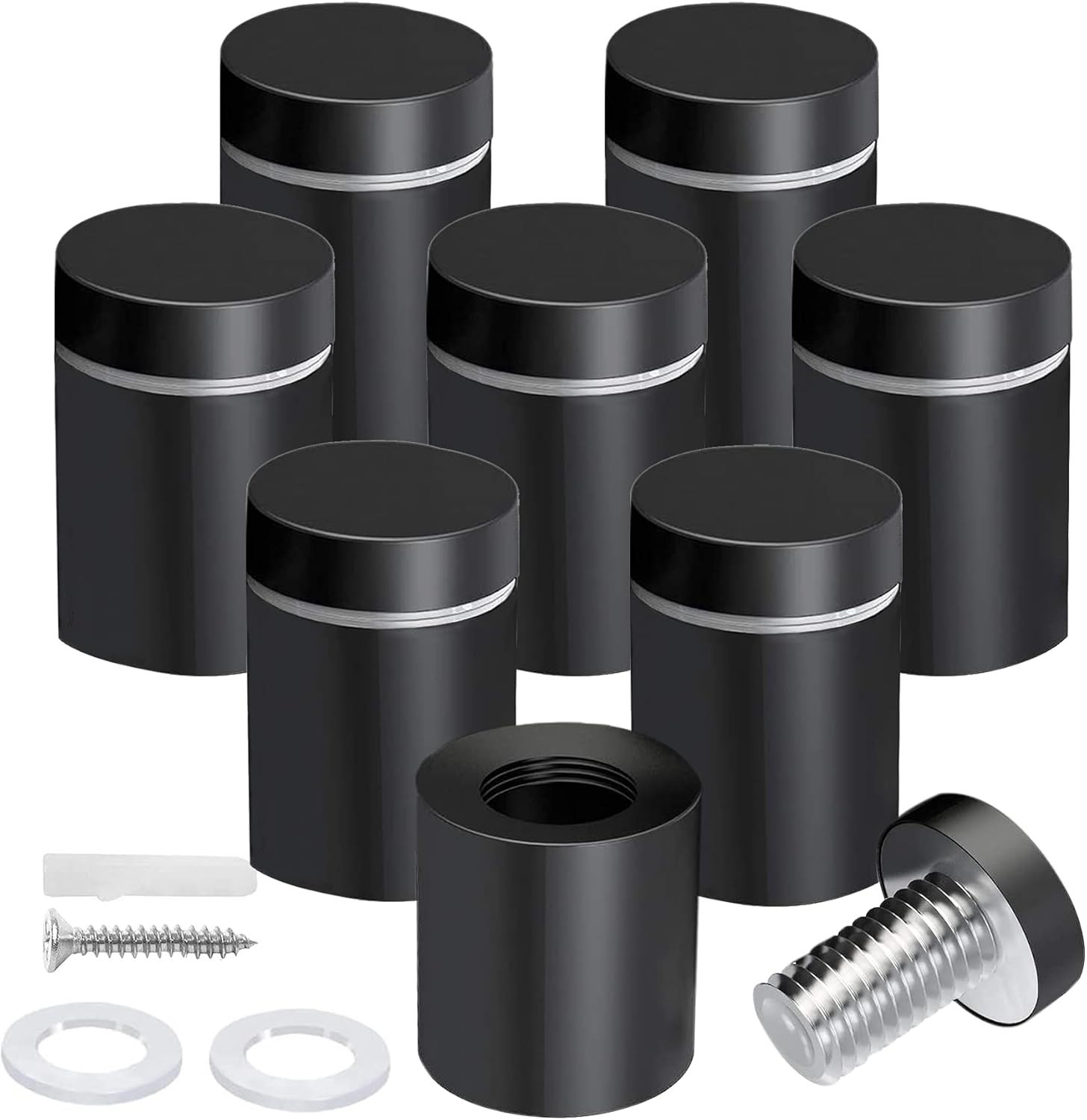 MTRSOCHO 8 Pack Standoff Screws 3/4 x 1 Inch Black Sign One Size,