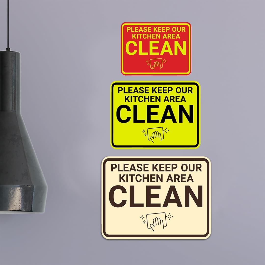 Classic Framed Please Keep Our Kitchen Area Clean Sign (Black) – Large