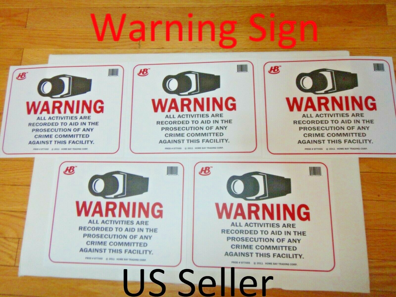5X-Warning Video Surveillance, prosecution crime Sign 9 x 12 Inch US Seller