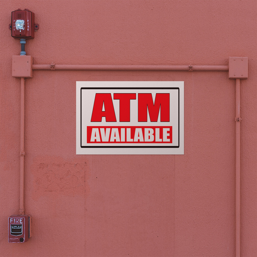 Decal Stickers Atm Available Business A Vinyl Store Sign Label Business