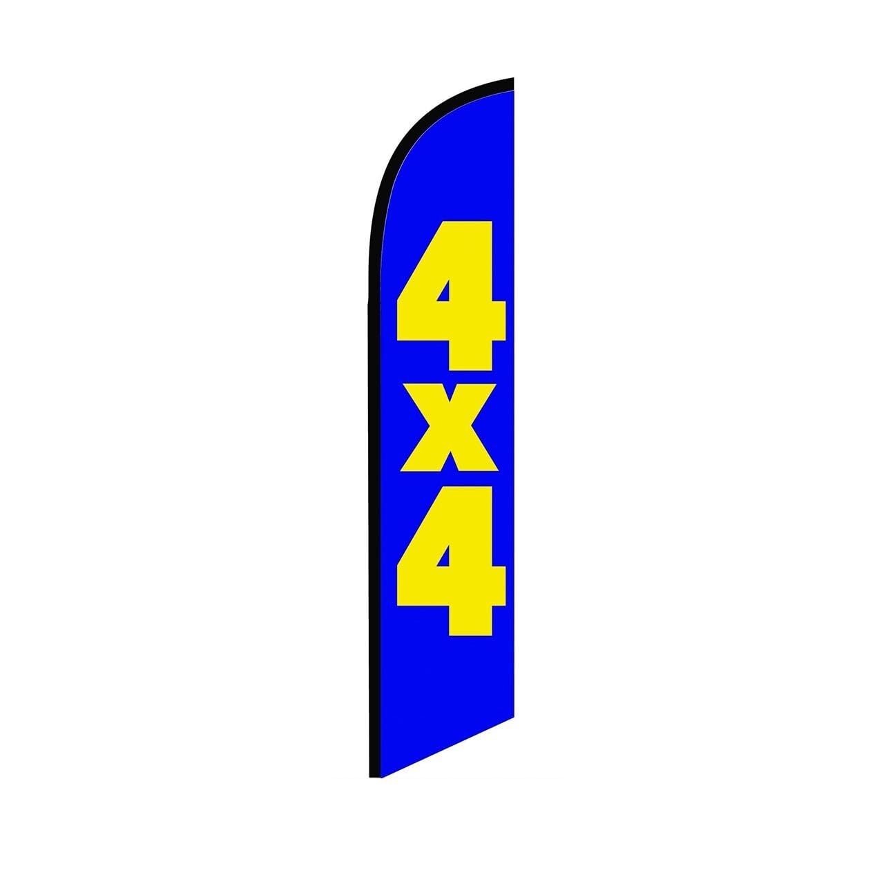 4X4 Blue Swooper Flutter Feather Flag | 3ft W x 11.5ft Tall