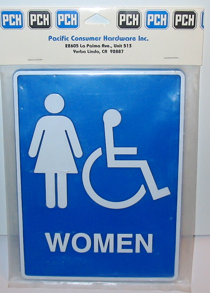 6″ x 8″ RESTROOM SIGN WOMEN BRAILLE HANDICAP LOGO PCH USA Made 73W