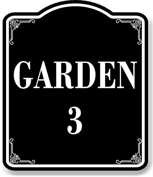 Garden 3 BLACK Aluminum Composite Sign