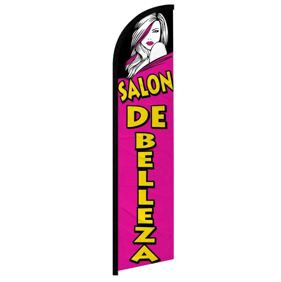 Salon De Belleza Windless Full Sleeve Advertising Beauty Hair Salon Banner Flag