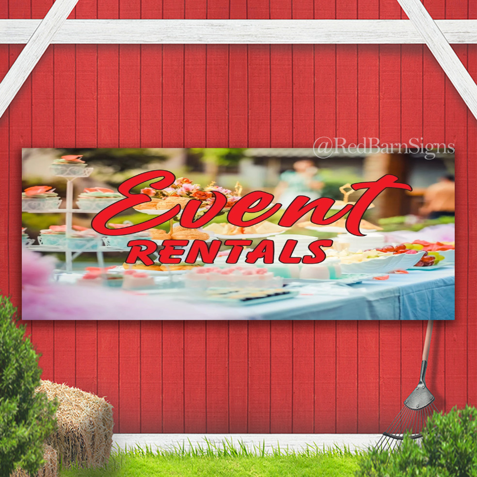 Event Rentals Sidewalk Banner Sign with Grommets
