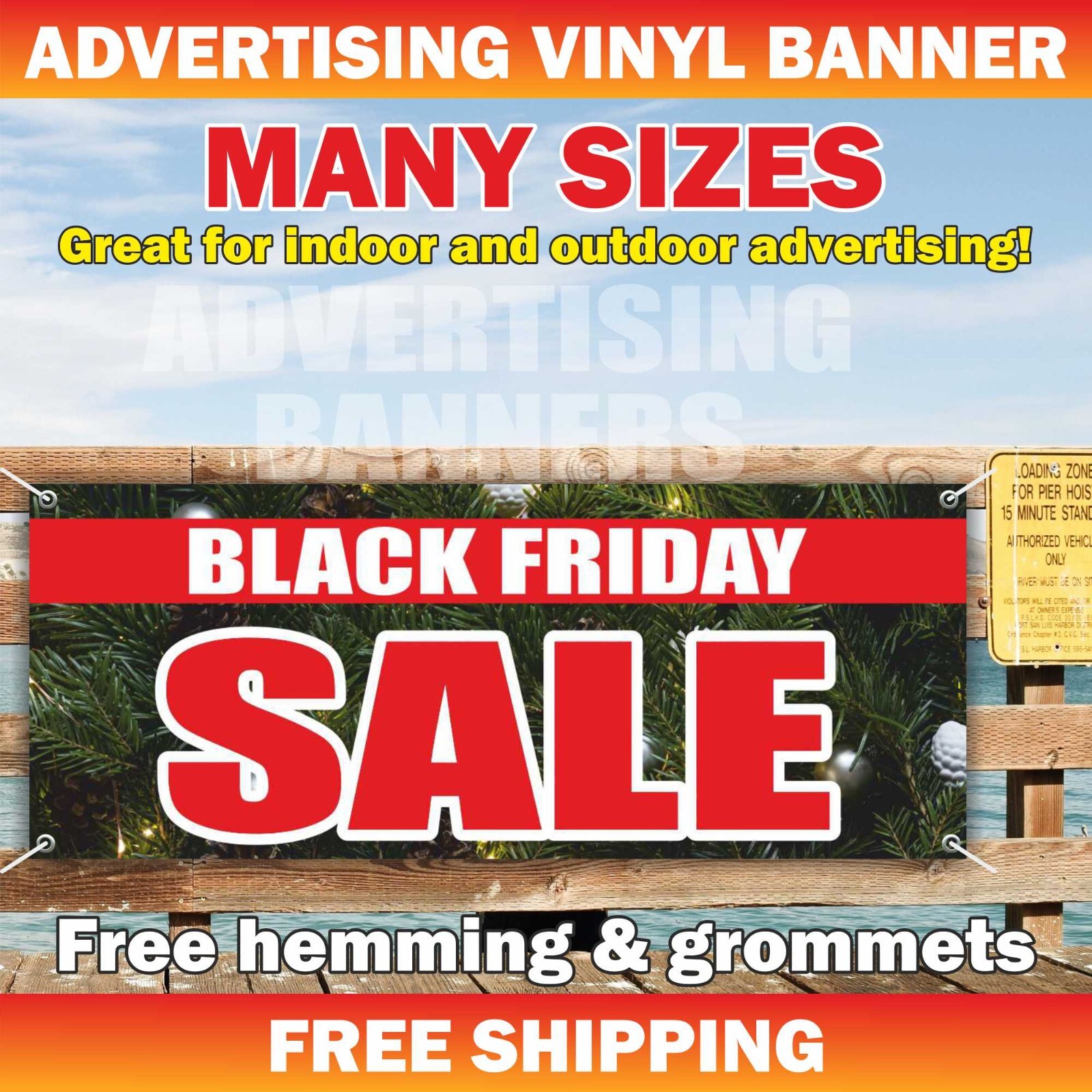 BLACK FRIDAY SALE Advertising Banner Vinyl Mesh Sign Big Save Discount Clearance