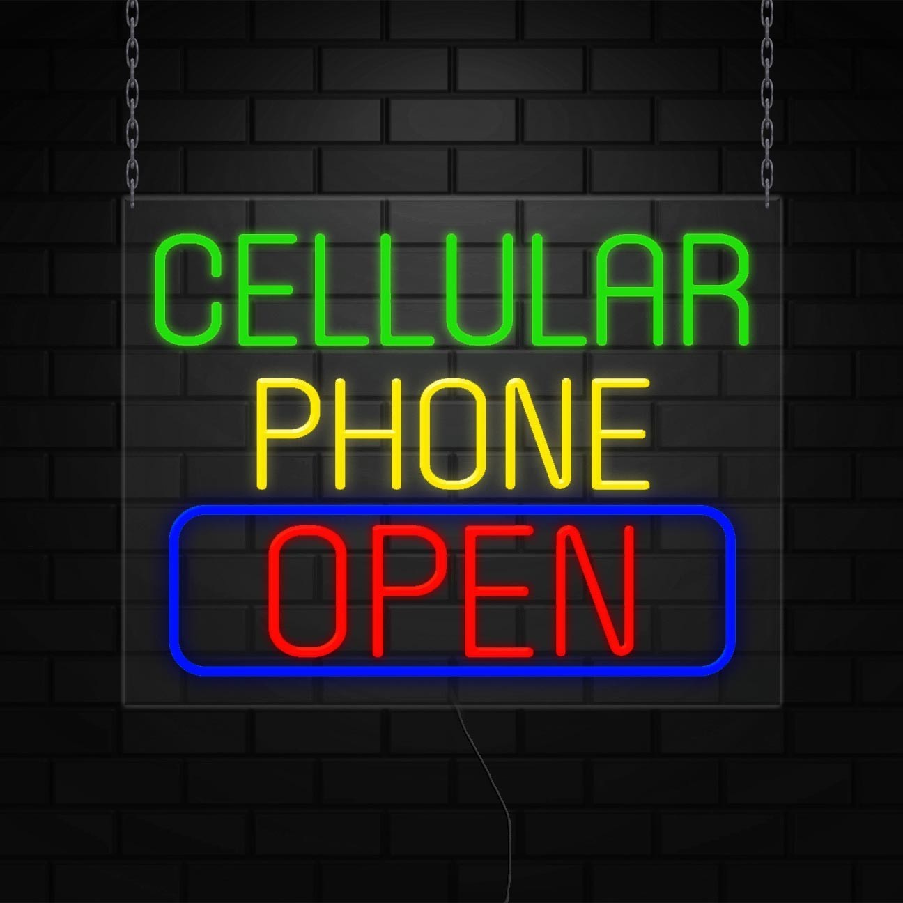 Cellular Phone Neon Sign for Retail Display | LED Flex Neon | 31″W x 24″H x 1″D