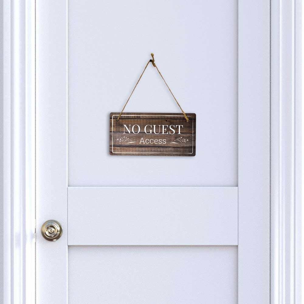 Access & Entry Control | Rustic Dark Wood 5 x 10″ Hanging Signs
