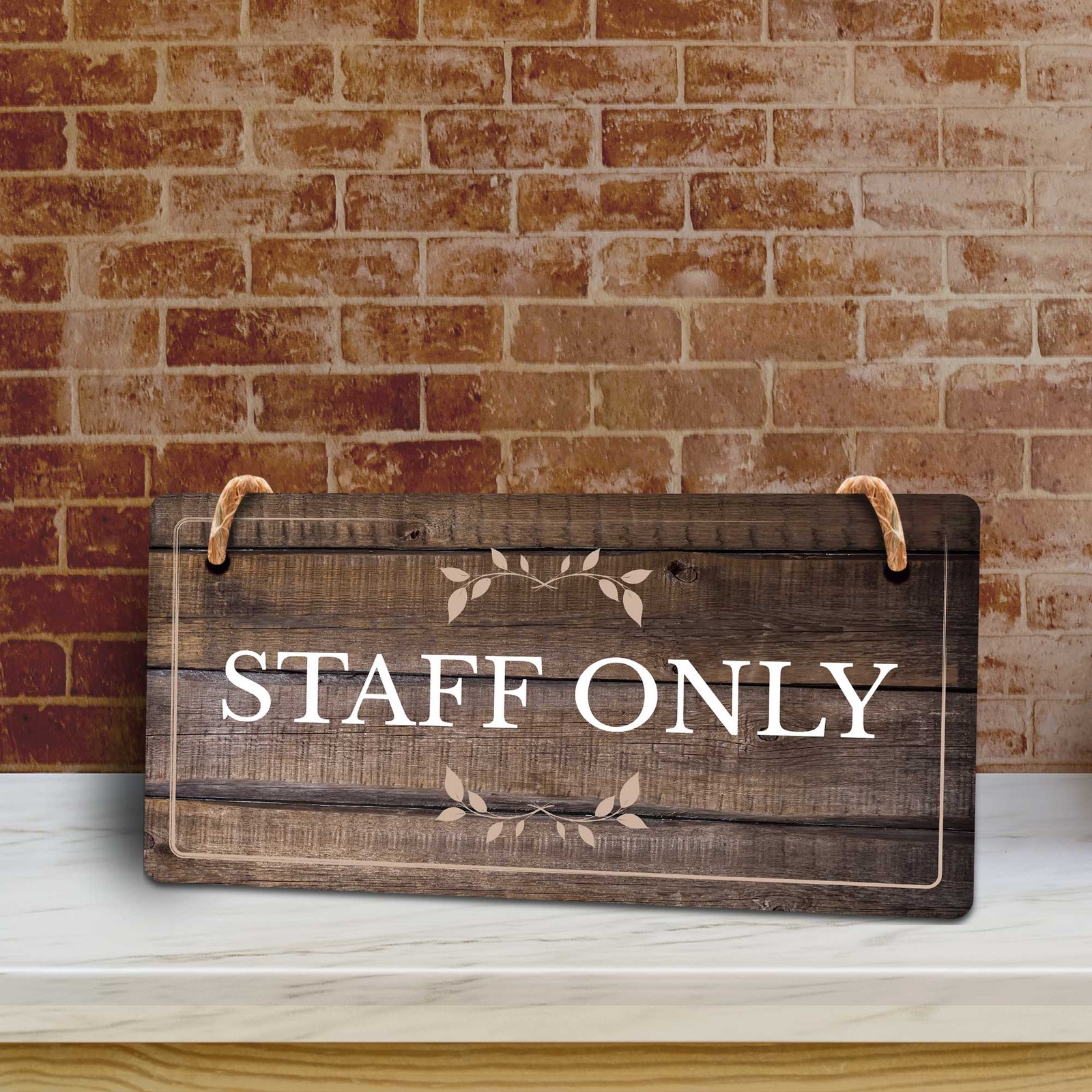 Access & Entry Control | Rustic Dark Wood 5 x 10″ Hanging Signs