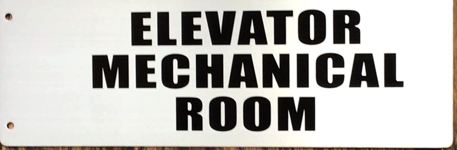 Elevator Mechanical Room Sign-Two-Sided/Double Sided Projecting-REF24-1027