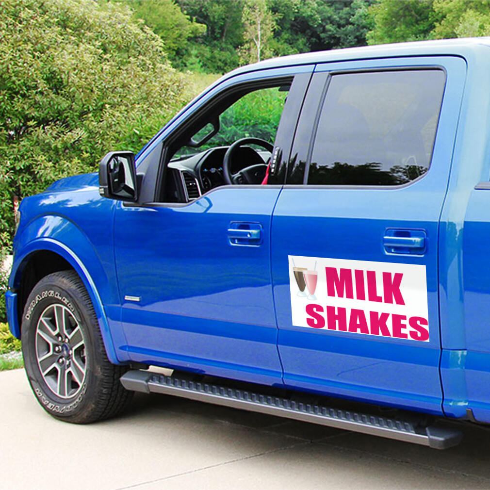 Car Magnet Set of 2 Milk Shakes Outdoor Advertising Printing G Industrial Sign