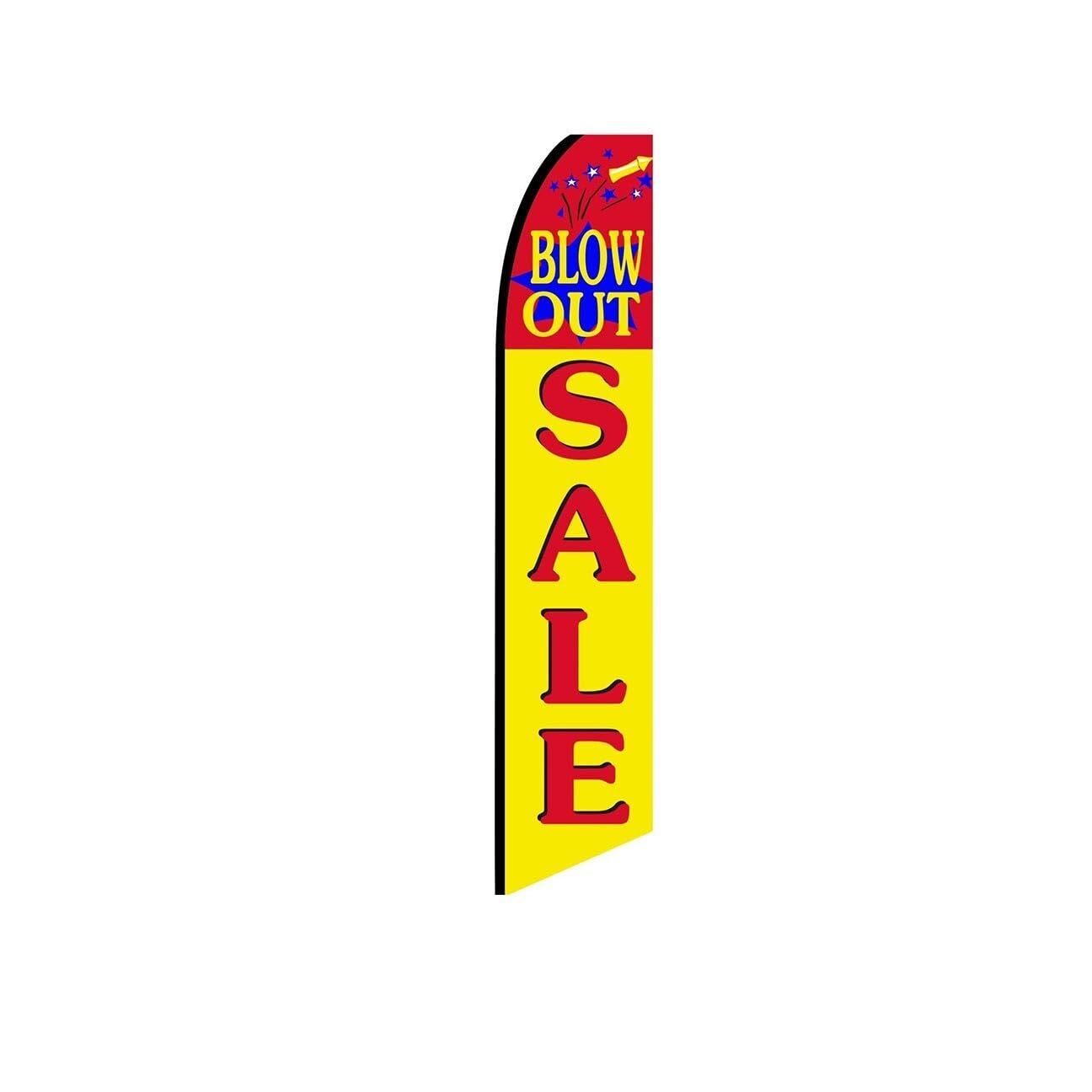 Blowout Sale Yellow Swooper Flutter Feather Flag | 3ft W x 11.5ft Tall