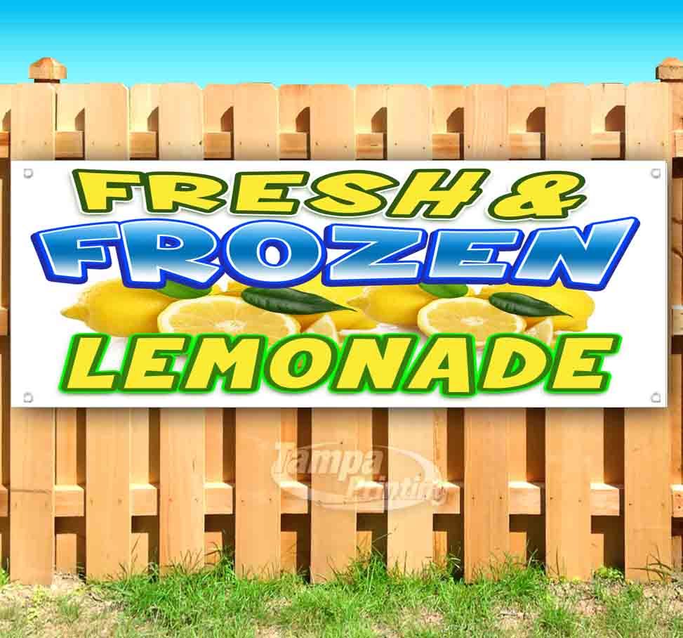 FRESH & FROZEN LEMONADE Advertising Vinyl Banner Flag Sign Many Sizes CARNIVAL