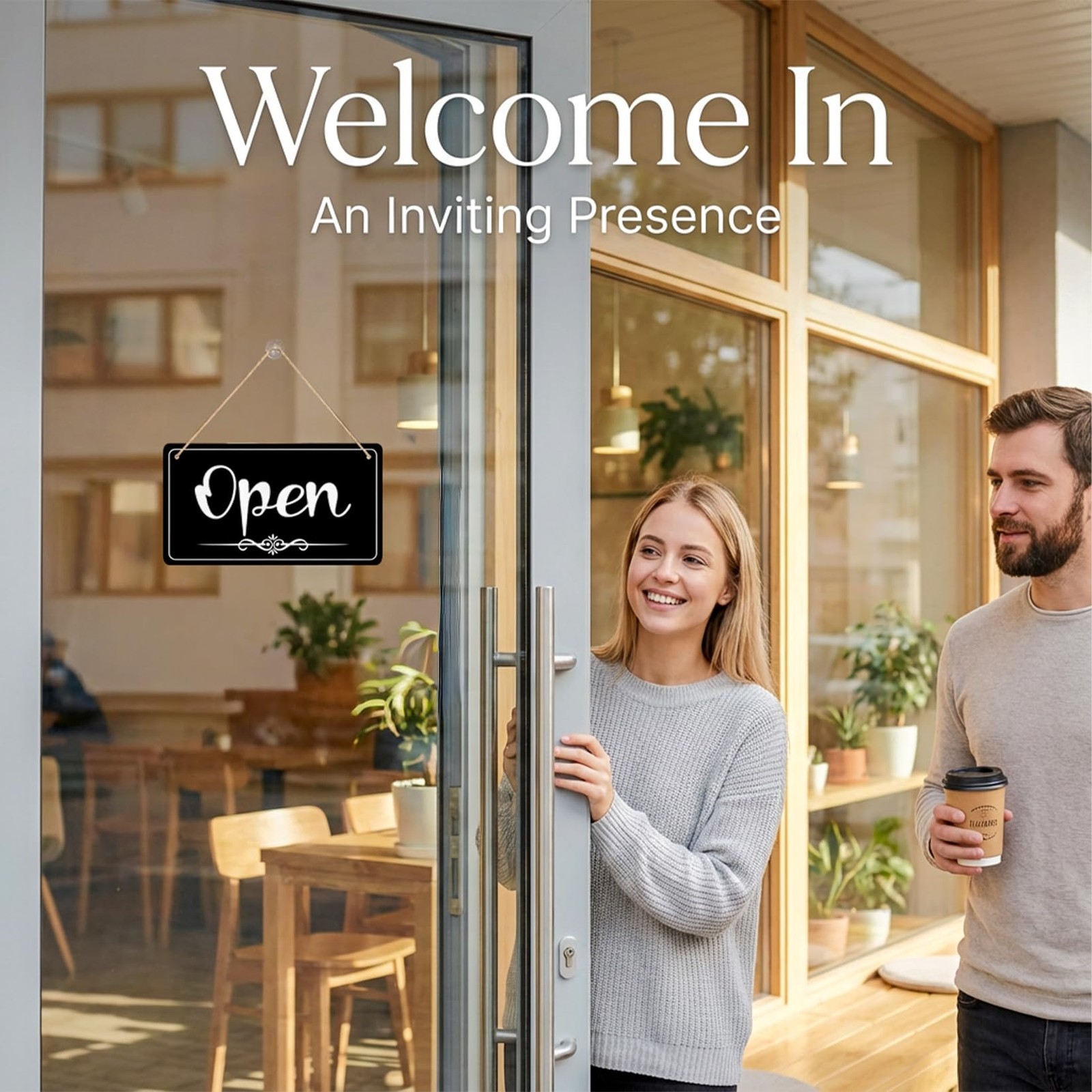 CARGEN Open Signs – Double Sided Open Closed Sign Business Hours Hanging with…