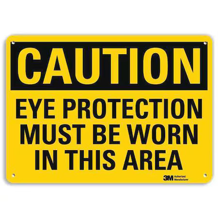 Lyle U4-1279-Ra_10X7 Safety Sign, Eye Protection Worn, 7In.H