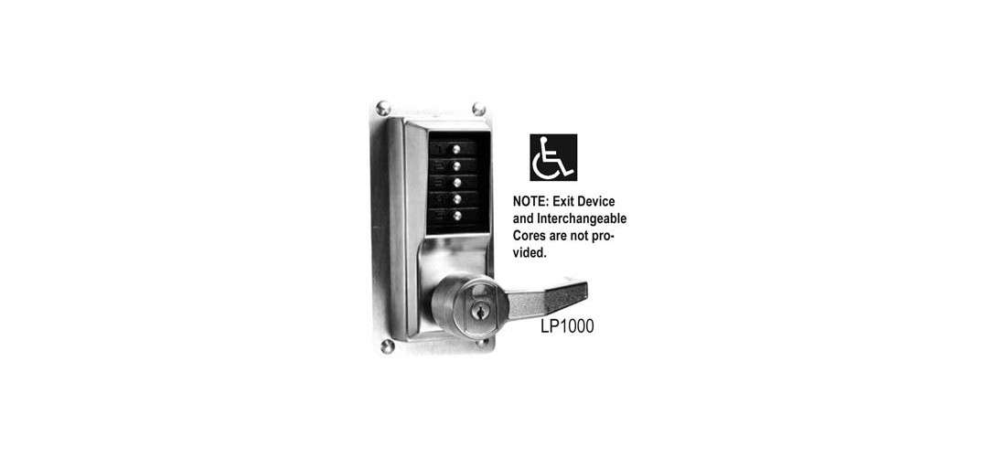 LP1000 Series Mechanical Pushbutton Exit Trim, Satin Chrome